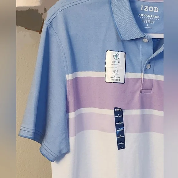 Izod Men's Advantage Performance Stretch Short Sleeve Polo Shirt Size L NWT - Picture 4 of 9